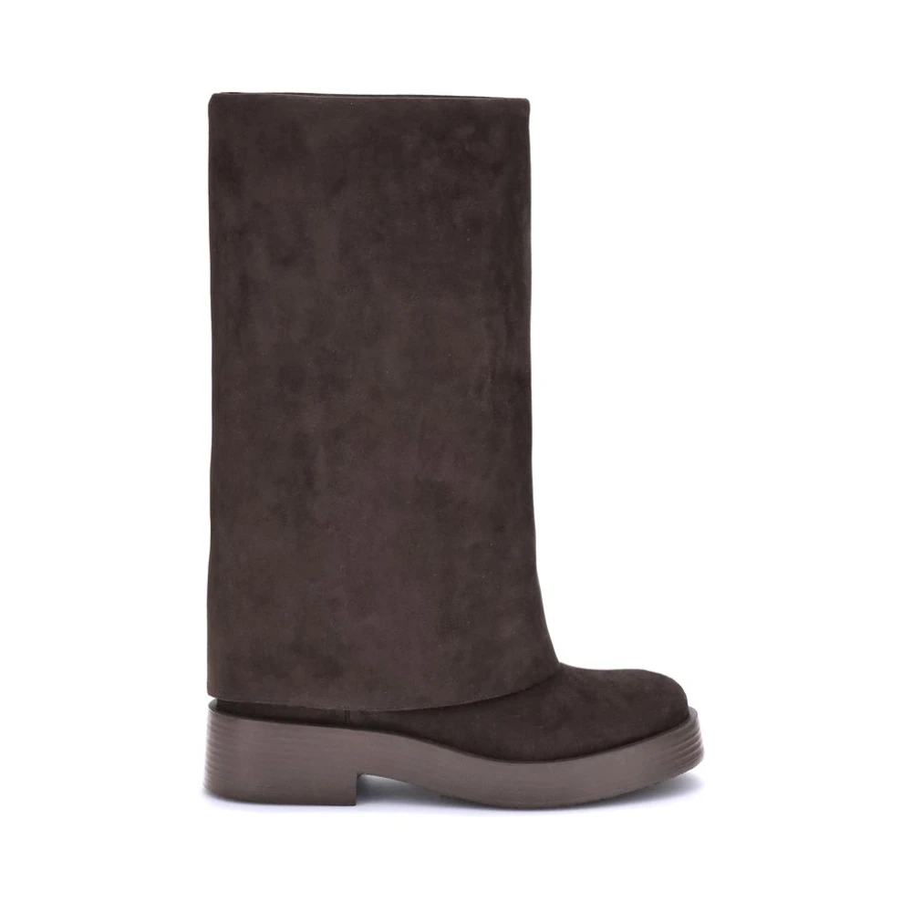 Casadei Women's Brown High Boots, 4 Uk, Charlie Boots In Carob Suede