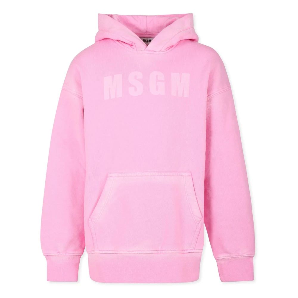 Msgm Rosa Hoodie Maxi Klänning Pink, Unisex