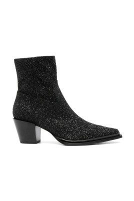 black-glitter-western-style-ankle-boots