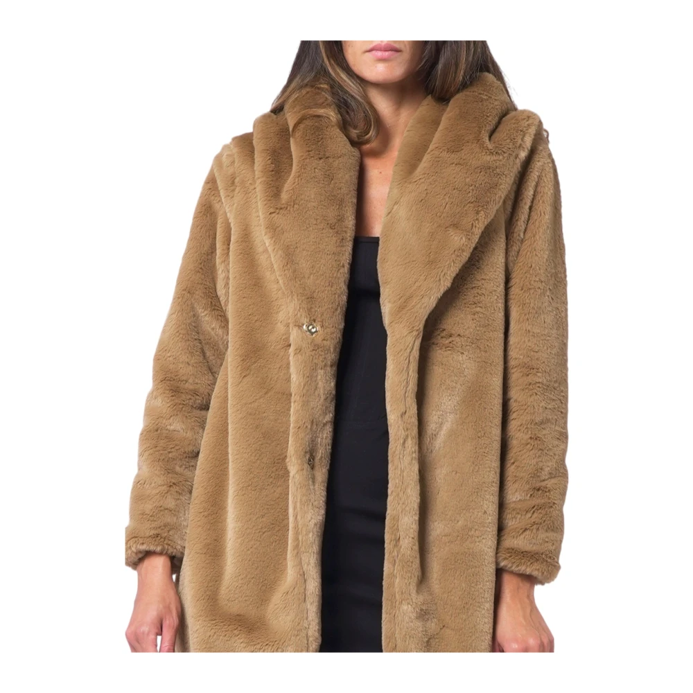 Kaos Damesjas Synthetisch Materiaal Stijlvol Model Brown Dames