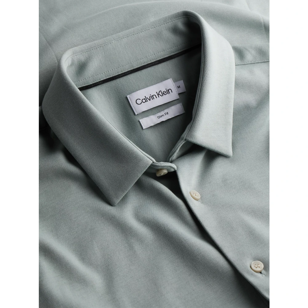 Calvin Klein Glad Katoenen Jersey Shirt Blue Heren