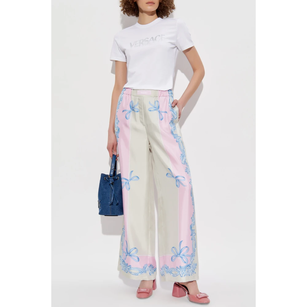 Versace Zijden loszittende broek Multicolor Dames