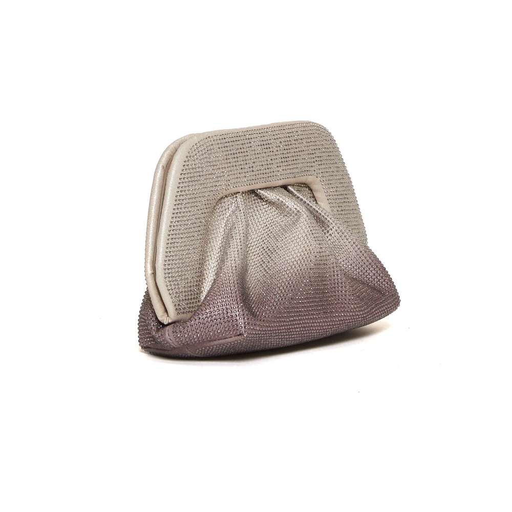 THEMOIRè Zilveren Roze Strass Clutch Pink Dames