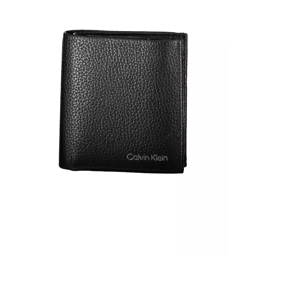 Calvin Klein Zwarte Leren Portemonnee met RFID-blokker Black Heren