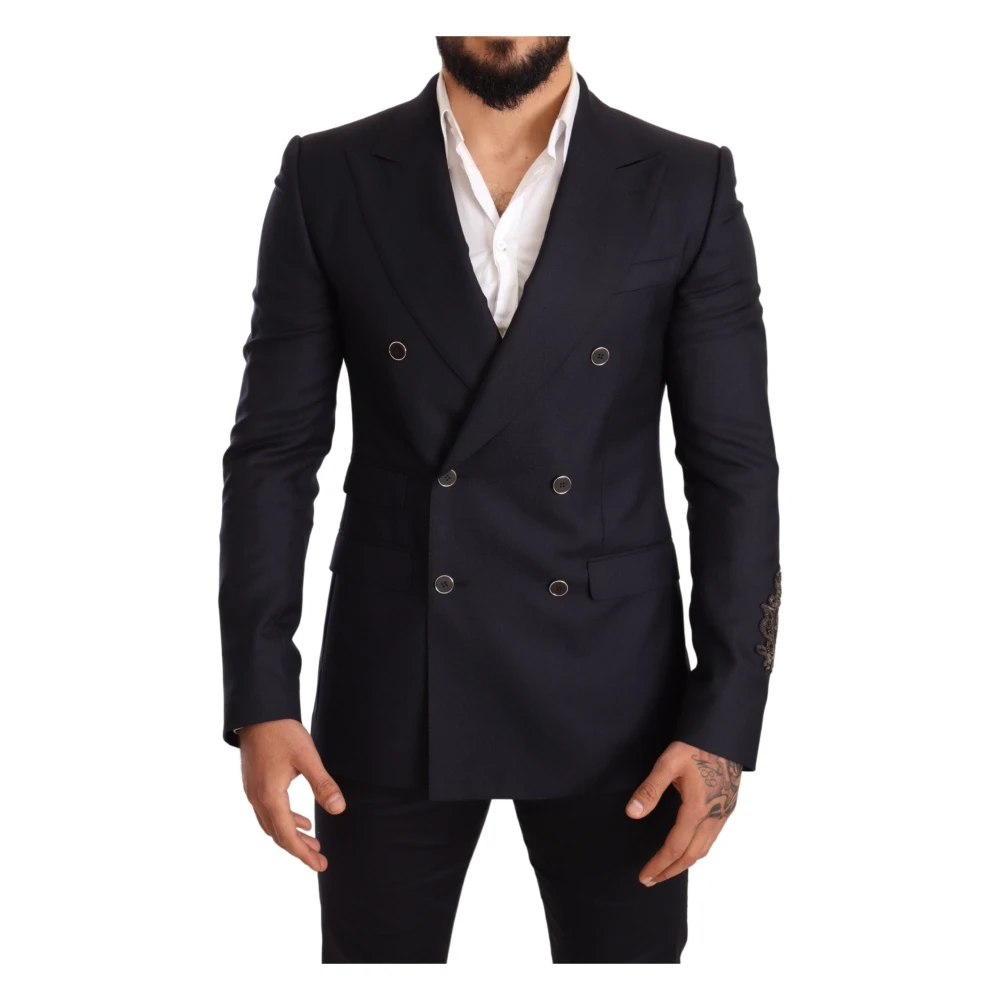 Dolce & Gabbana Marinblå Slim Fit Sicilia Blazer Blue, Herr