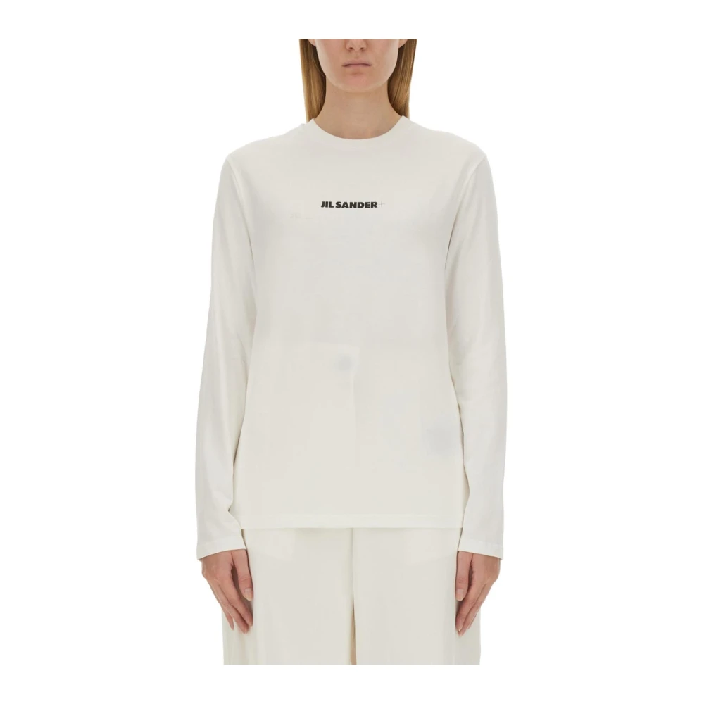 Jil Sander Women's White Cotton Crew-Neck T-Shirt