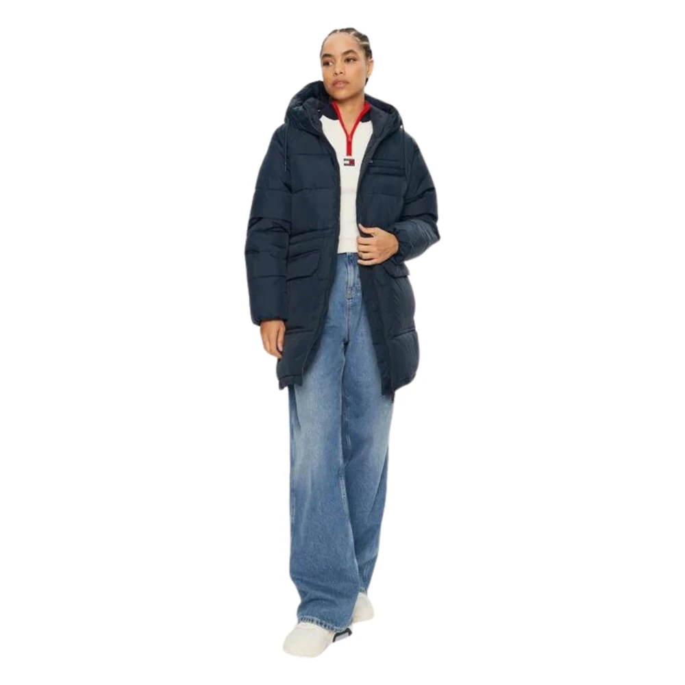 Tommy Hilfiger Blauwe Jas met Verstelbare Capuchon Blue Dames