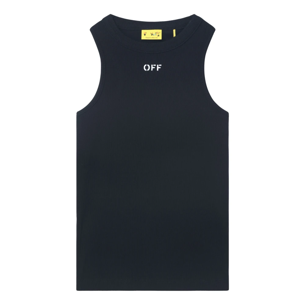 Off White Ärmlös T-shirt Casual Mode Top Black, Unisex