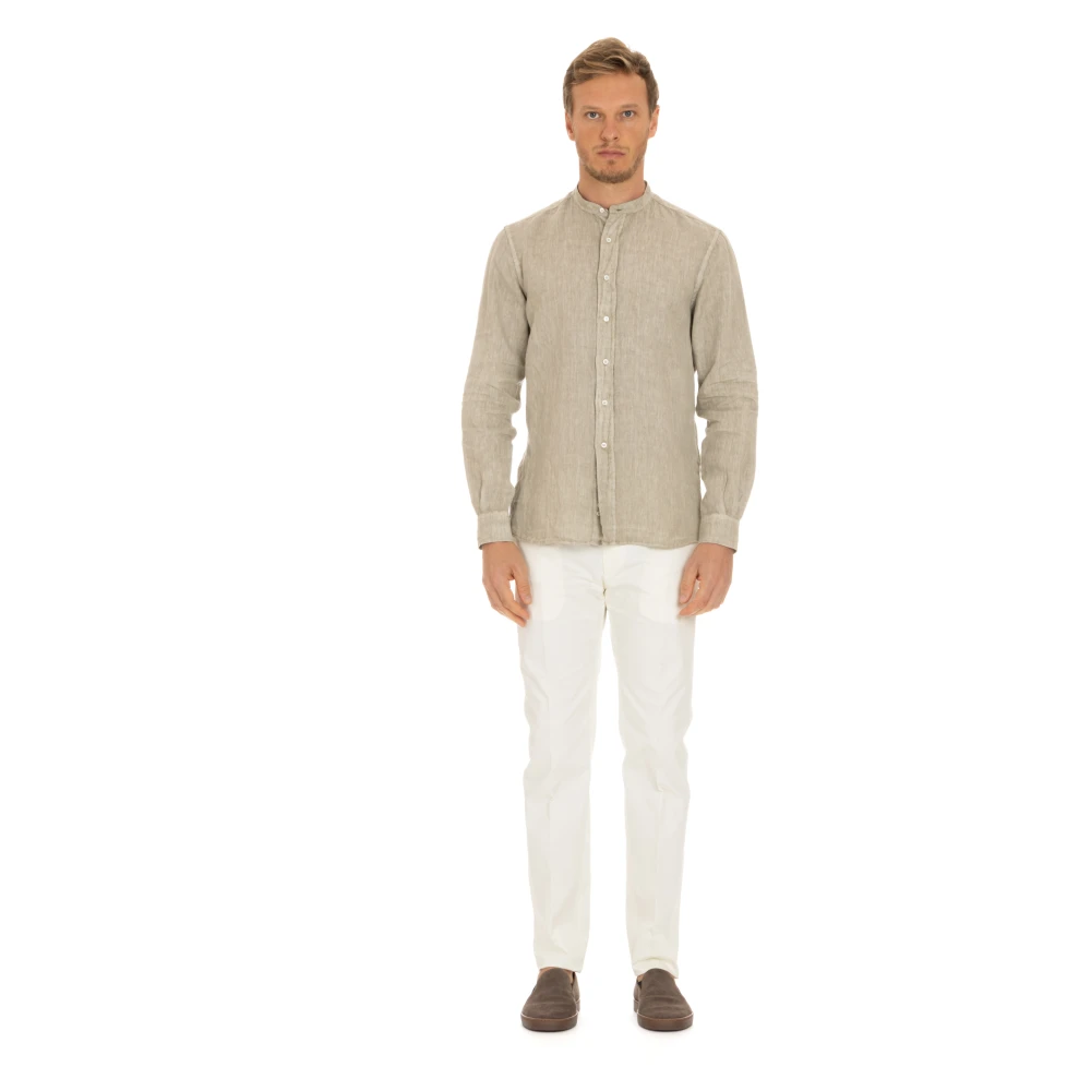 Aspesi Koreaanse Kraag Knoopshirt Gray Heren
