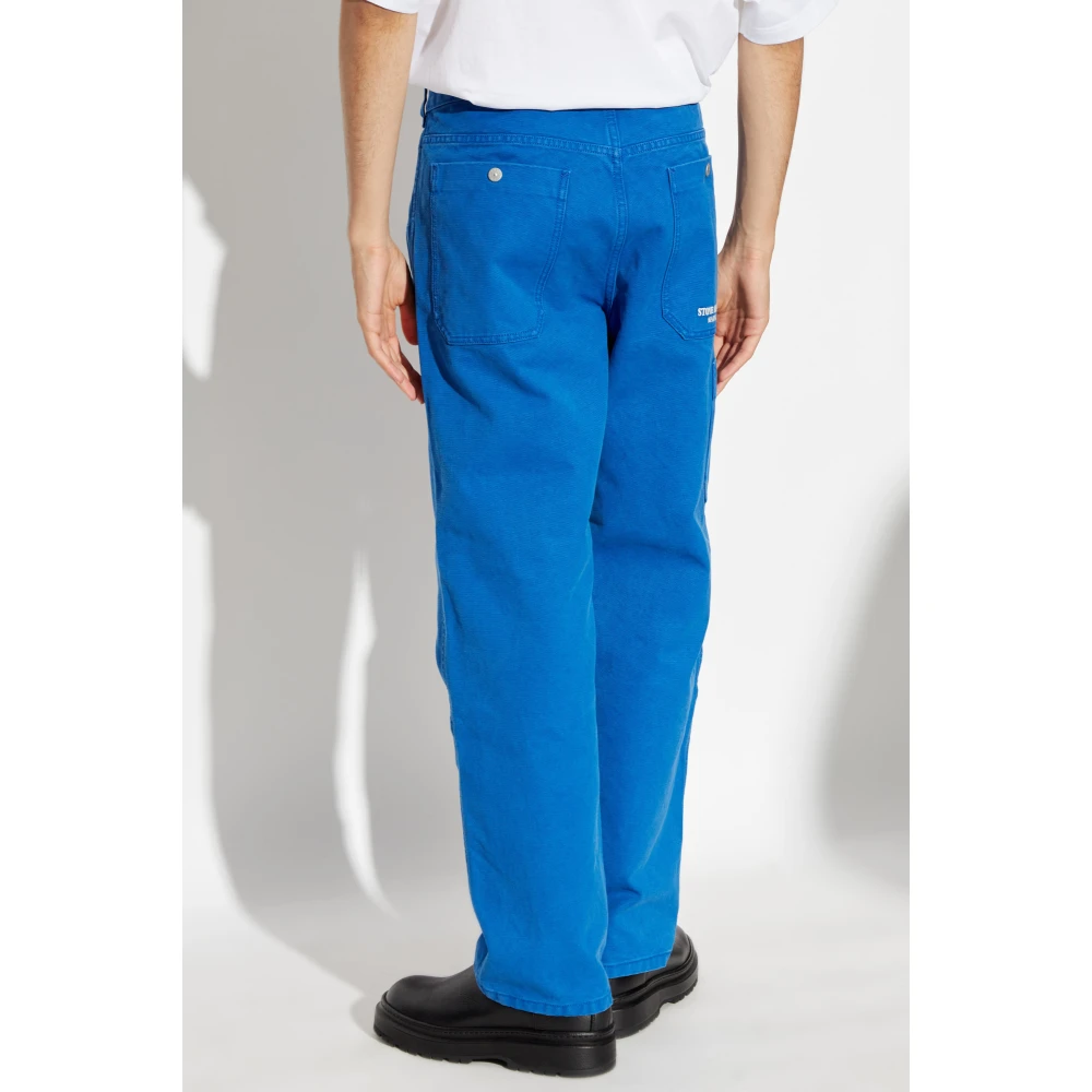 Stone Island Broek met logo Blue Heren