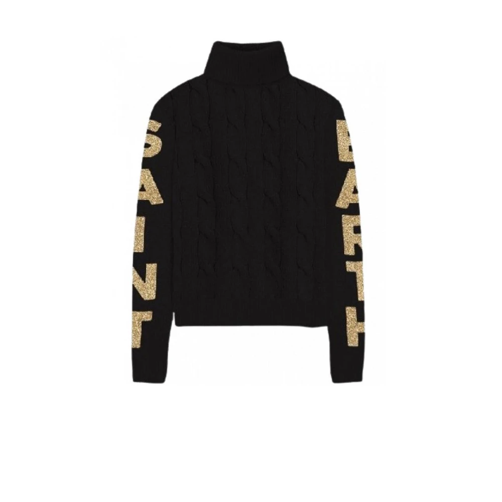 MC2 Saint Barth Gevlochten Coltrui Sweater Black Dames