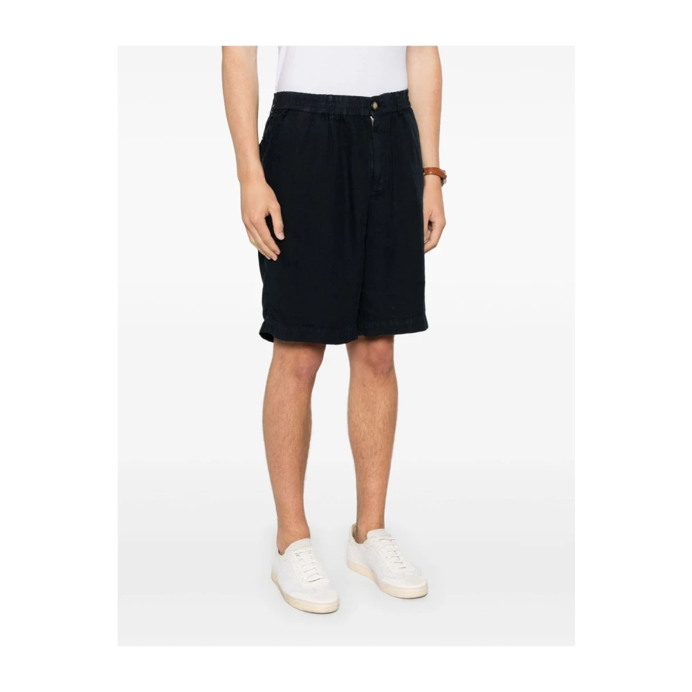 BRUNELLO CUCINELLI Blauwe Shorts voor Mannen Blue Heren