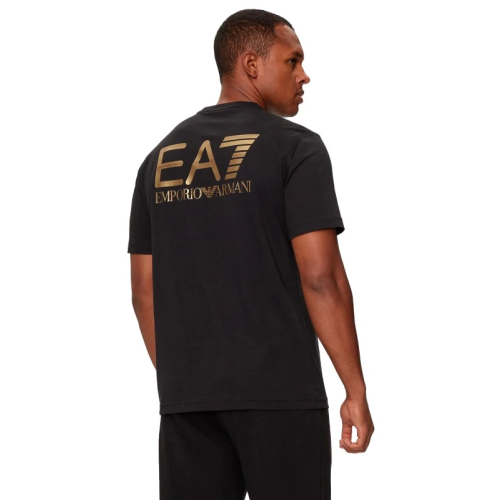 Armani Zwart Logo T-shirt Black Heren
