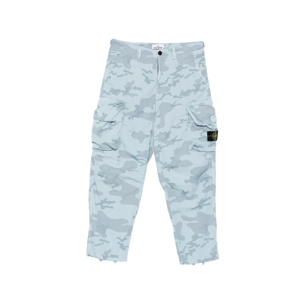 Stone Island Uomo Blu - Pantaloni Cargo Camouflage Ripstop - Trousers - W32