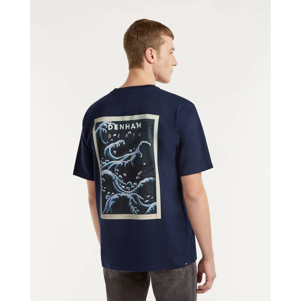 Denham The Jeanmaker Wave Tee Korte Mouw T-shirt Blue Heren