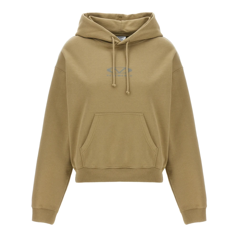 Vetements Beige Hoodies, Female, S, Oval Logo Hoodie