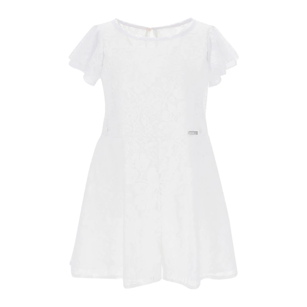 Monnalisa Girls White Dresses, 14 Y, Rebrodé Lace Jumpsuit