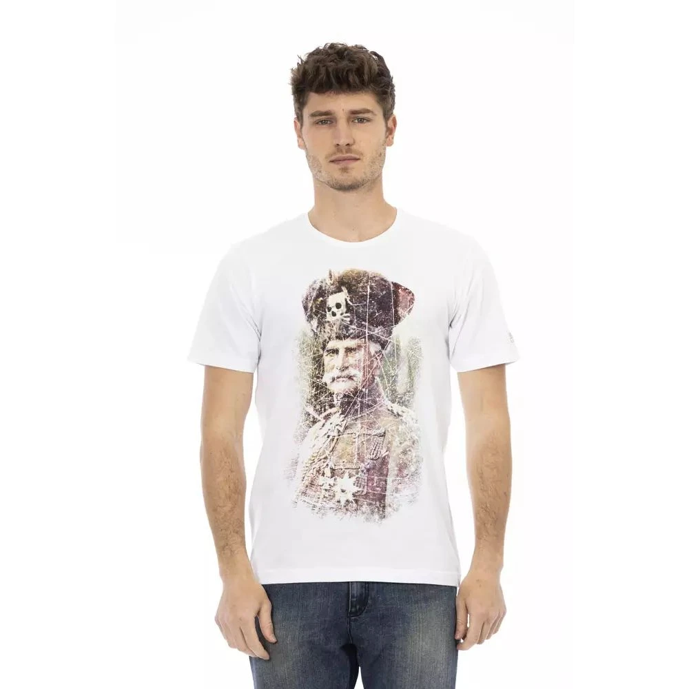 Trussardi Men's White Stylish Printed Tee