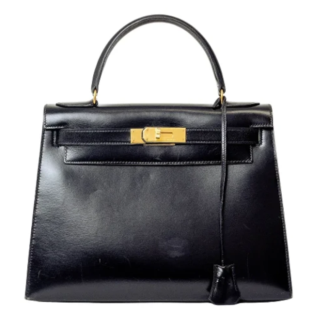 Hermès Vintage Pre-owned Leather handbags Black Dames