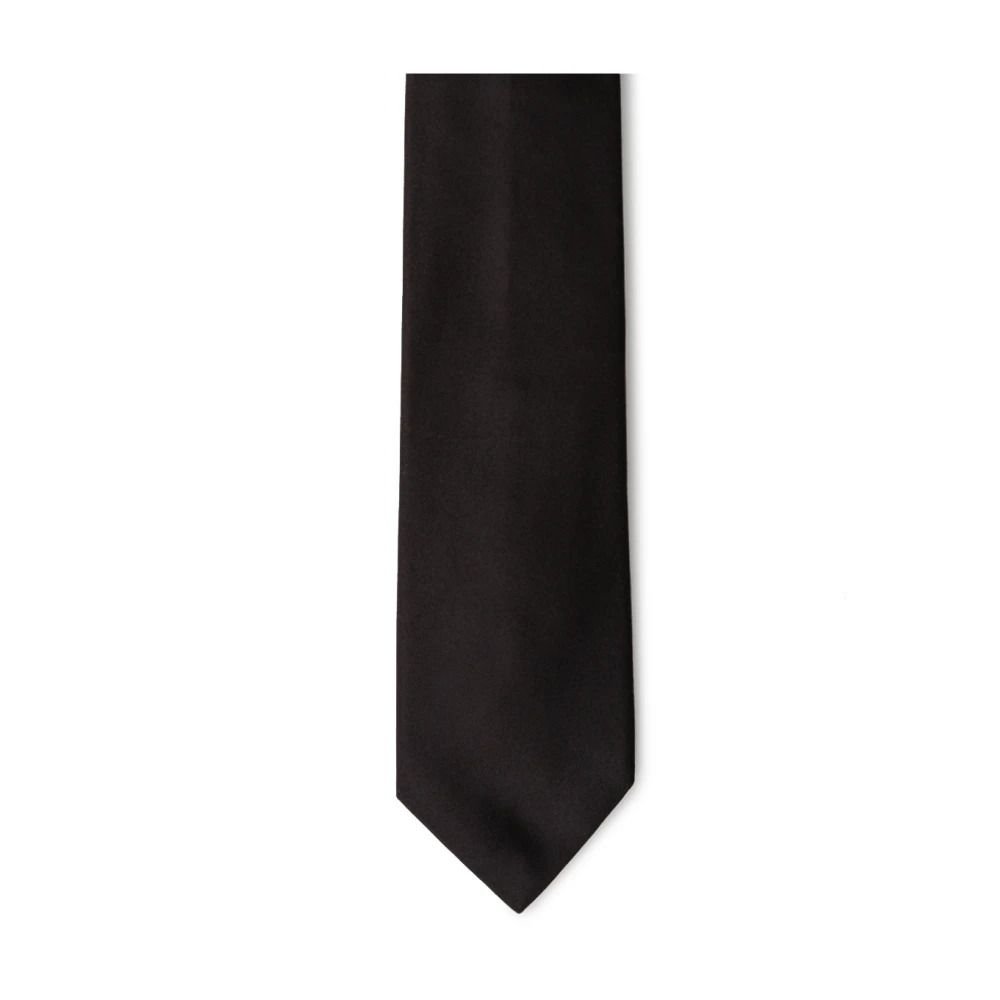 Giorgio Armani Zwarte zijden stropdas Black Heren