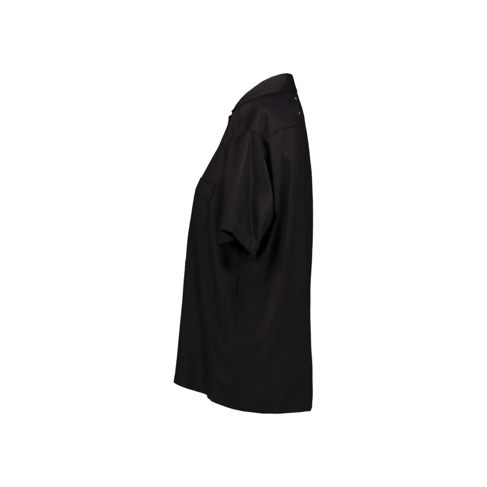 Maison Margiela Geborduurde C Rayon Twill Shirt Black Dames