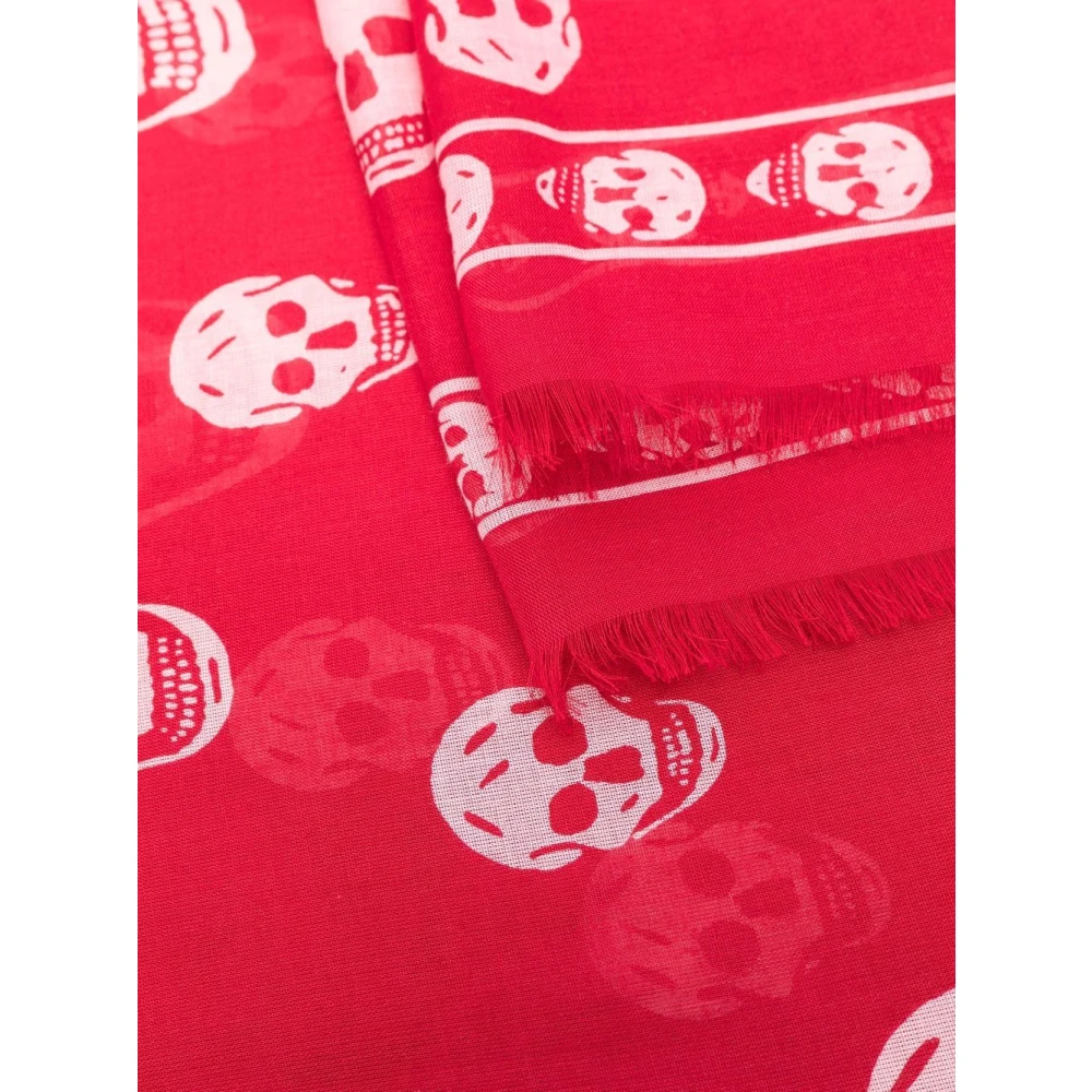 alexander mcqueen Rode Skull Sjaal Accessoires Aw24 Red Dames