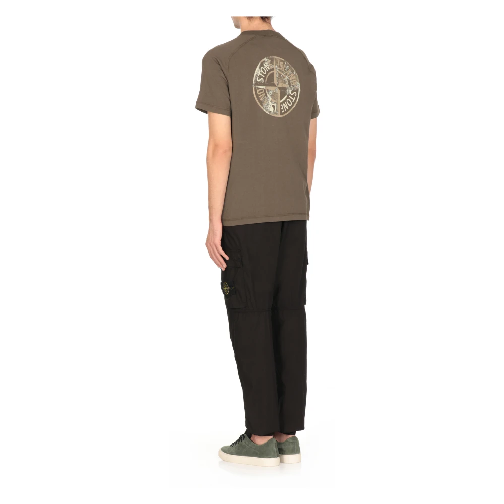 Stone Island Groen Katoenen T-shirt met Logo Green Heren