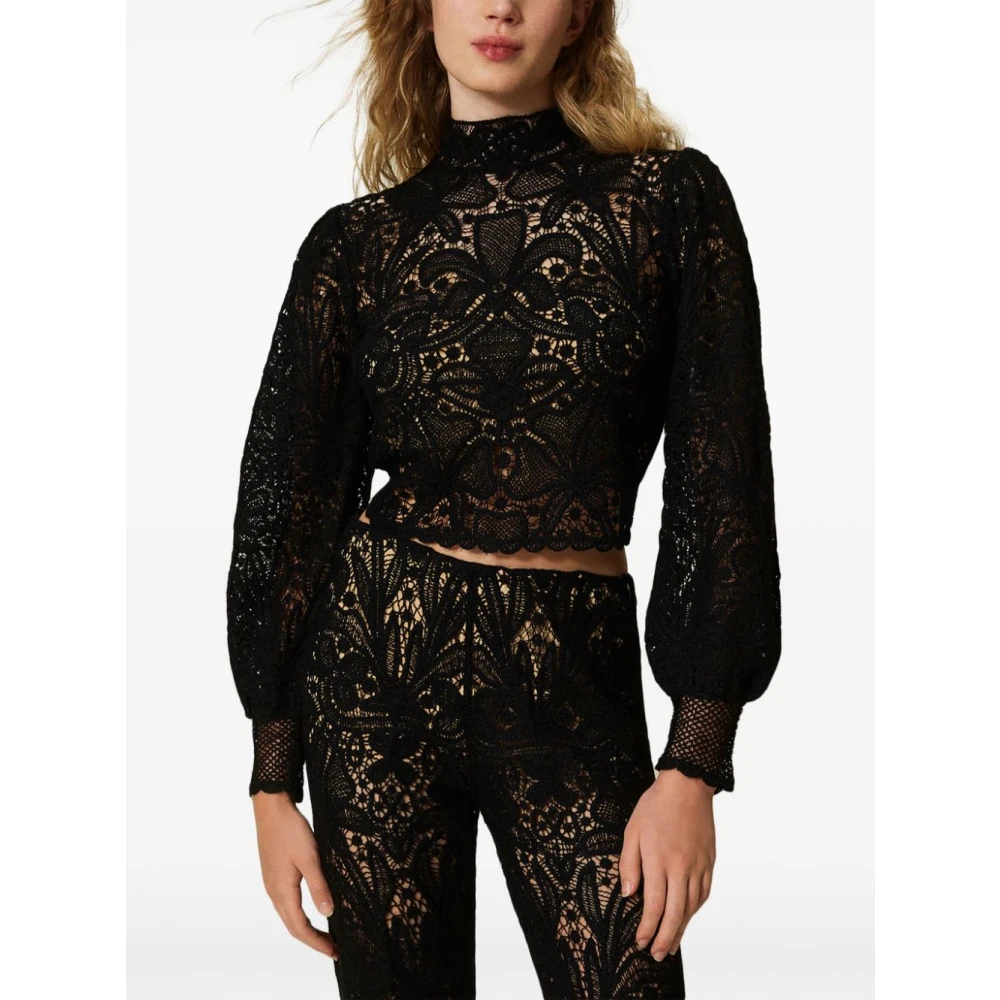 Twinset Zwarte Wolmix Stijlvolle Top Black Dames