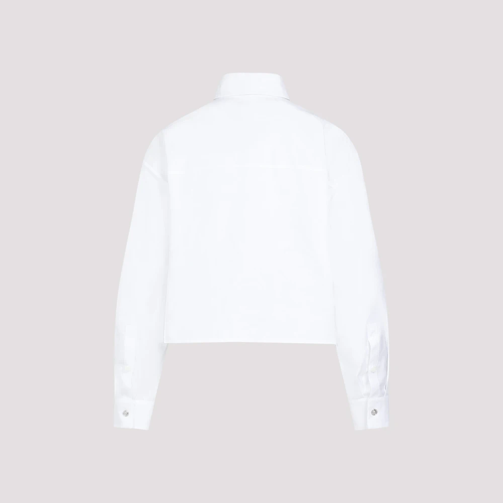 Versace Witte Katoenen Barok Shirt White Dames