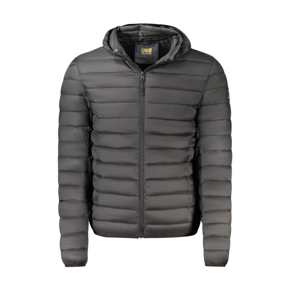 Cavalli Class Men's Black Winter Jackets, 2XL, Polyester Jacket With Zipper And Hood