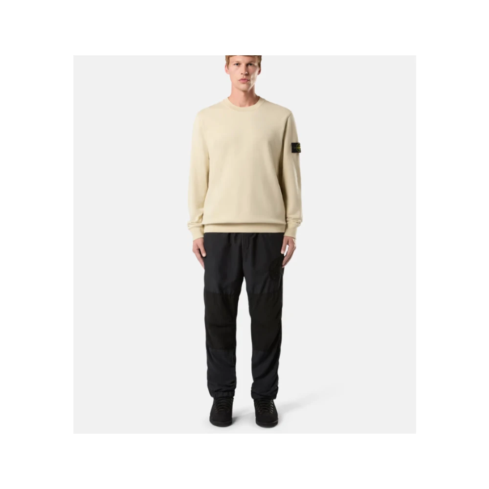 Stone Island Katoen Fleece Crewneck Sweatshirt Beige Heren