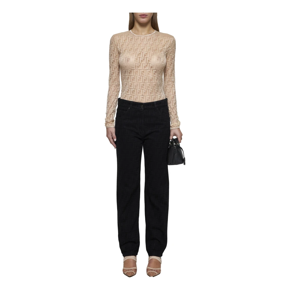 Fendi Zwarte suède double-breasted jas Black Dames