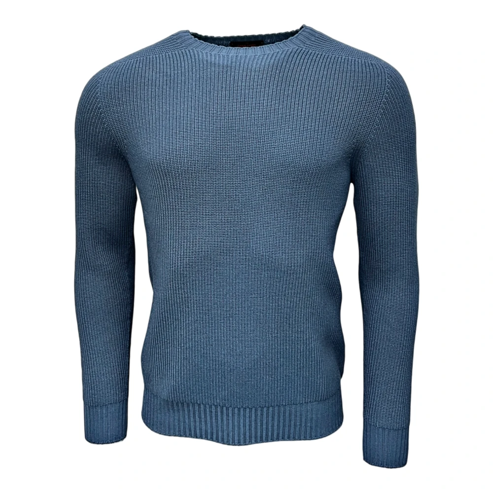 Gran Sasso Rainwool Denimblauwe Trui Blue Heren