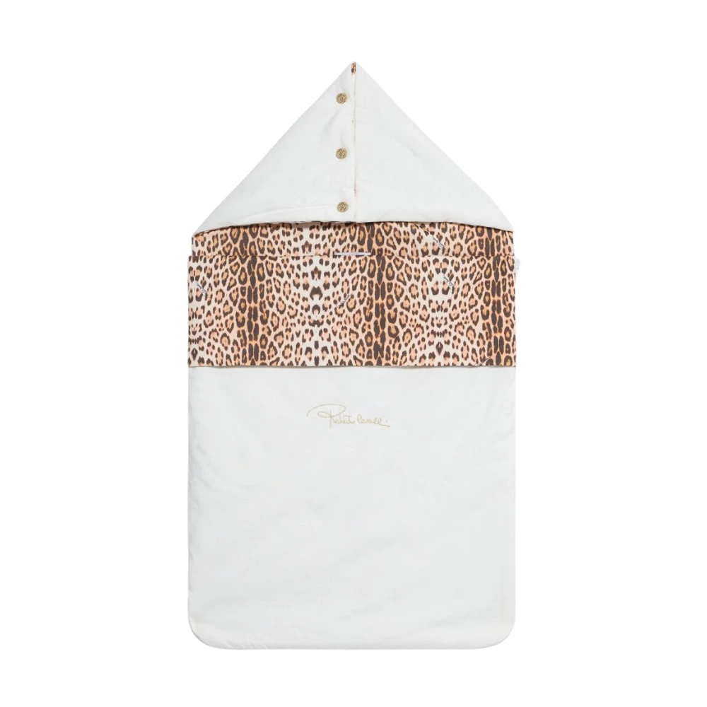 Roberto Cavalli Unisex White Leopard Elegance Wrap