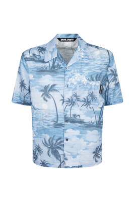 indigo-blue-bowling-shirt-with-tropical-sunset-print