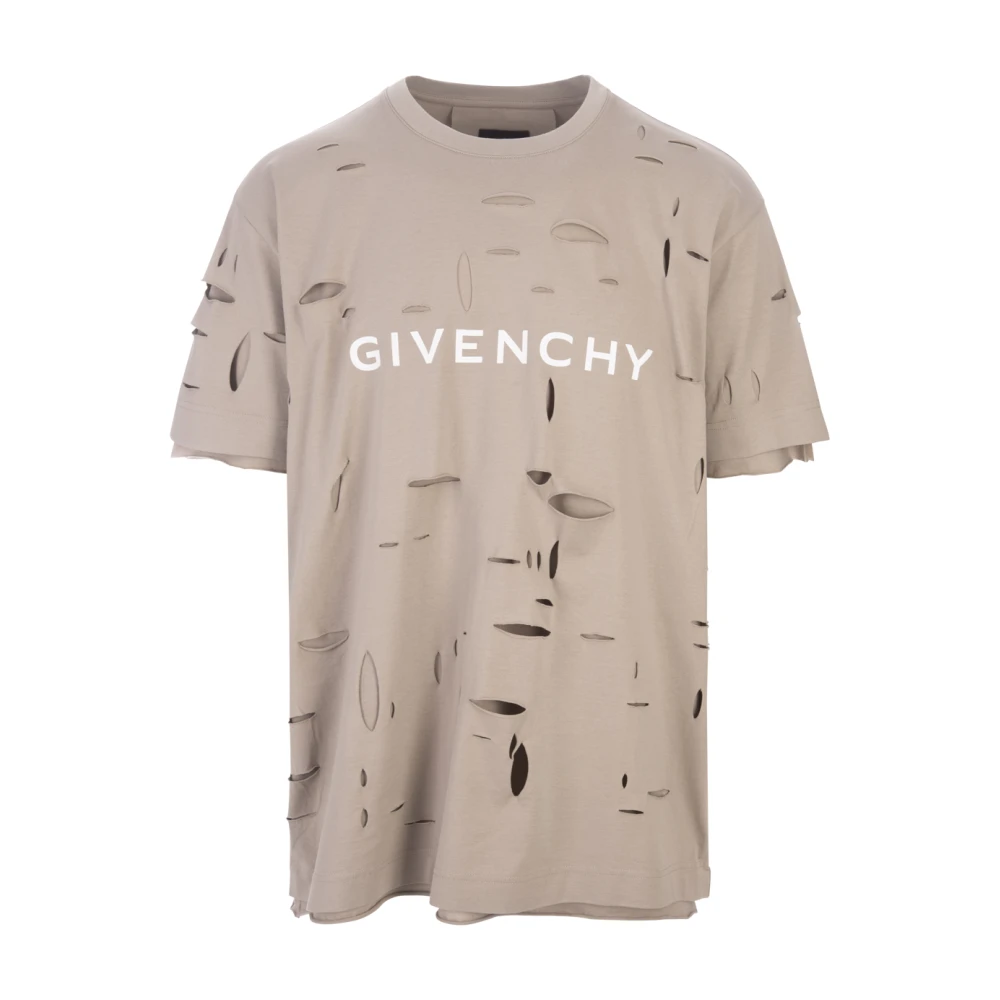 Givenchy Taupe Katoenen Crew Neck T-shirt Brown Heren