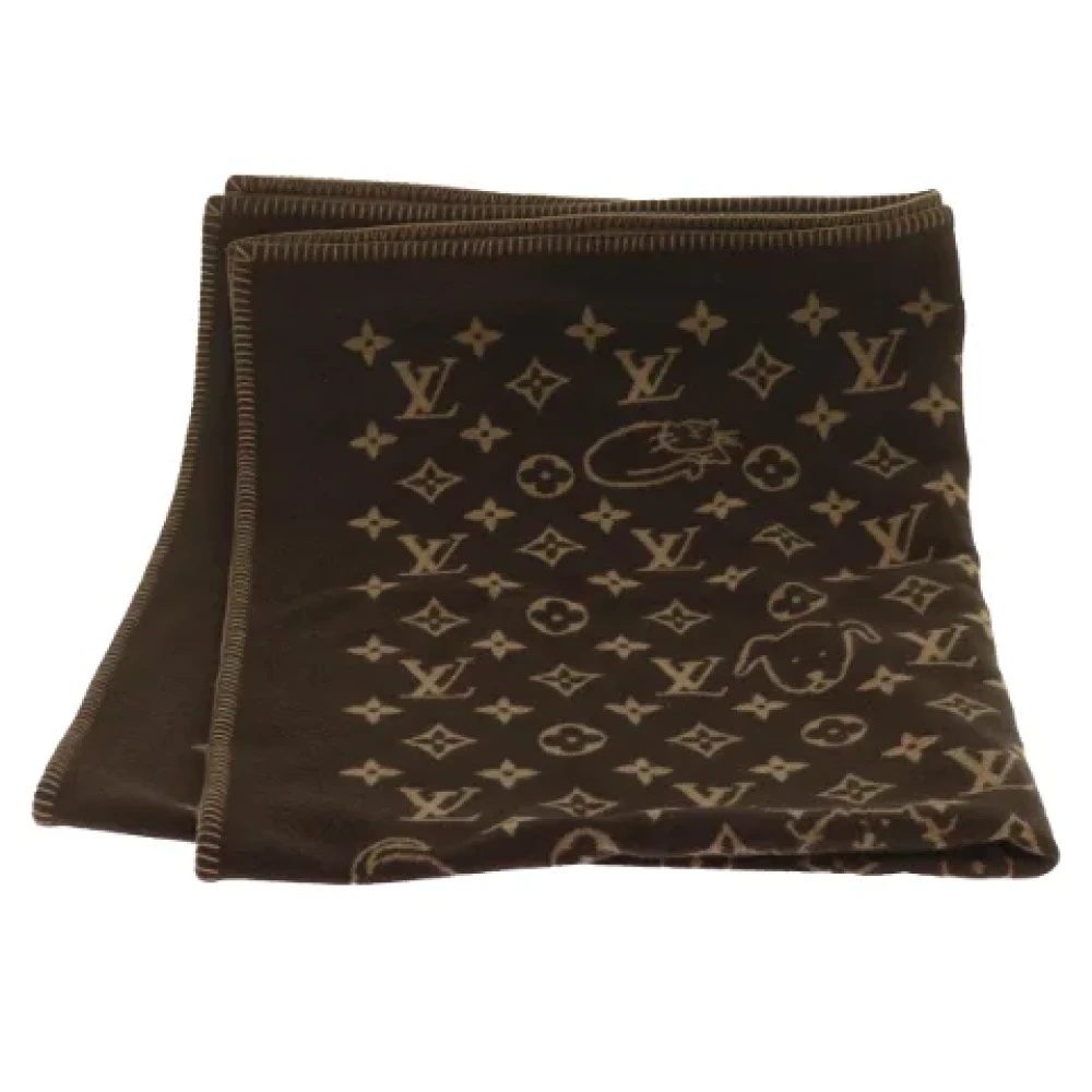 Louis Vuitton Vintage Pre-owned Wool home-office Brown Dames