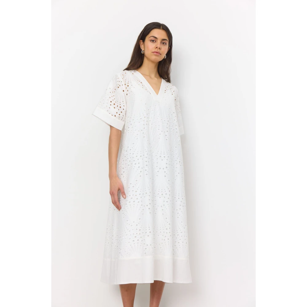 Levete Room Katoenen Jurk Wit White Dames