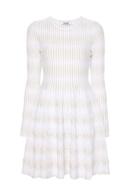 metallic-threaded-jacquard-knit-dress