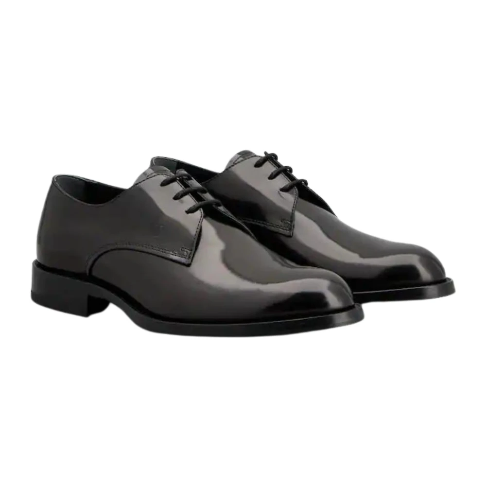 TOD'S Elegante leren platte schoenen voor heren Black Heren