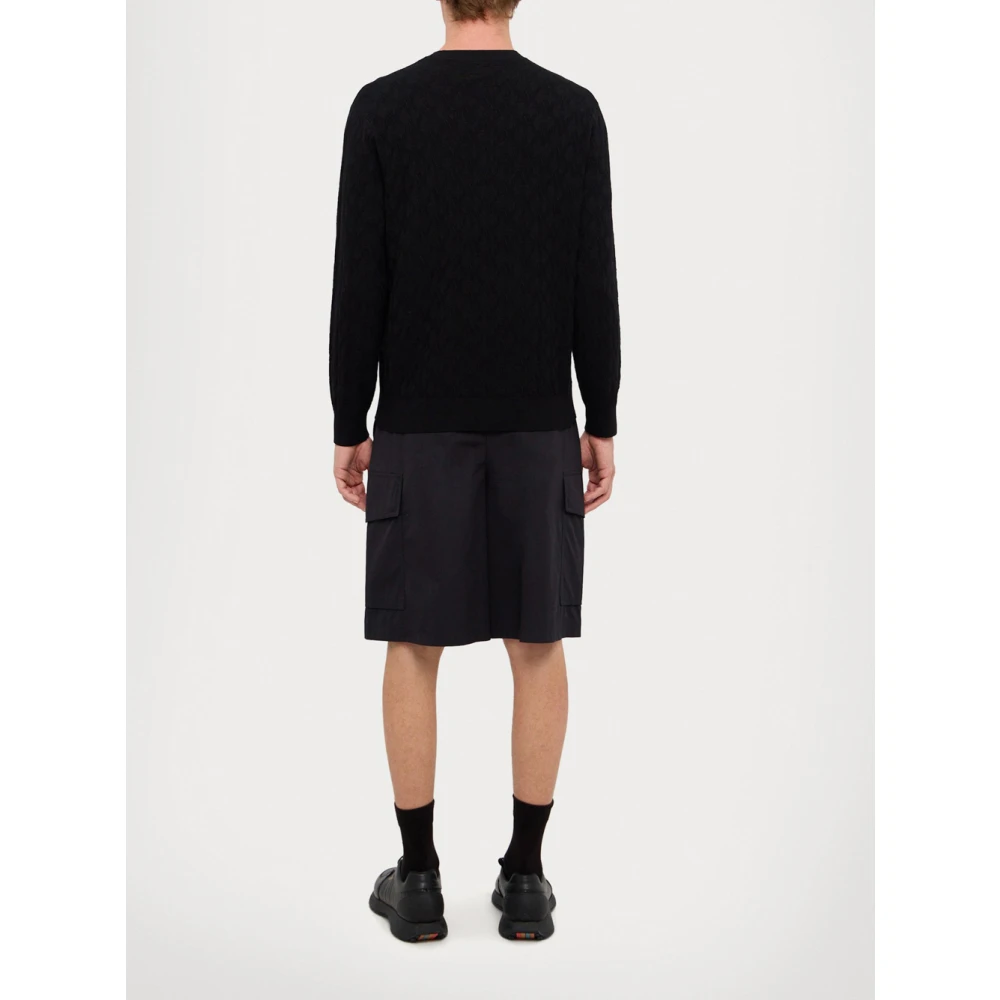 Emporio Armani Zwarte Sweater Logo Pullover Black Heren