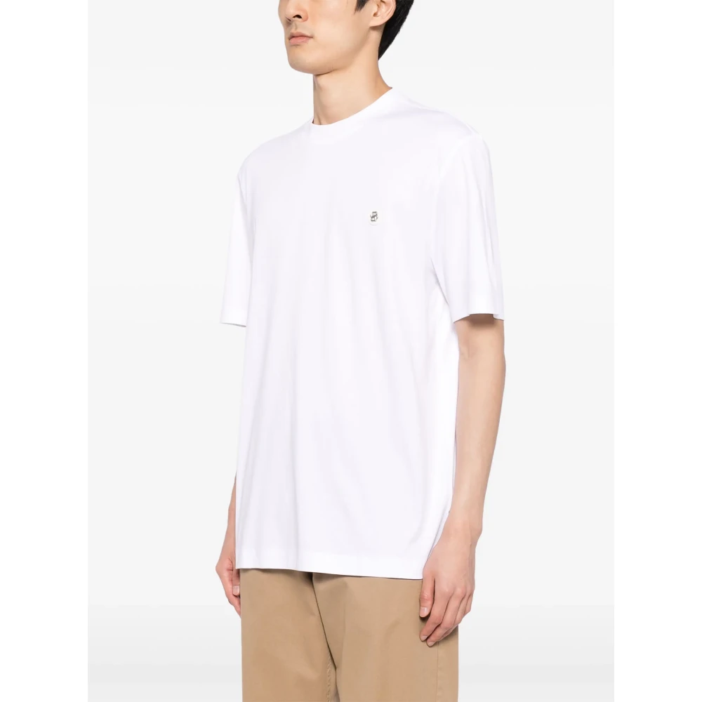Hugo Boss Katoenen T-shirt met geborduurd logo White Heren