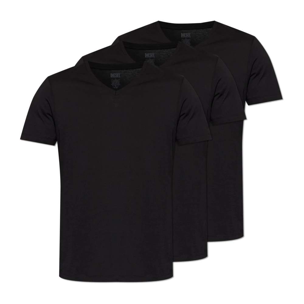 Diesel Mannelijk Zwart Tops Heren, Xs, Katoen, Michael-D-Core-3Pack Lingerie T-Shirt Drievoudig Pak