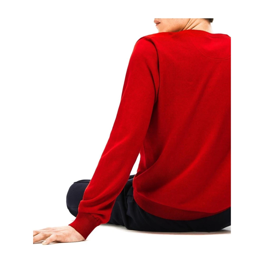 Lacoste Rode V-hals Pullover Red Heren
