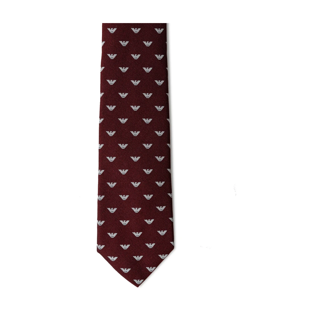 Emporio Armani Bordeaux Zijden Stropdas Red Heren