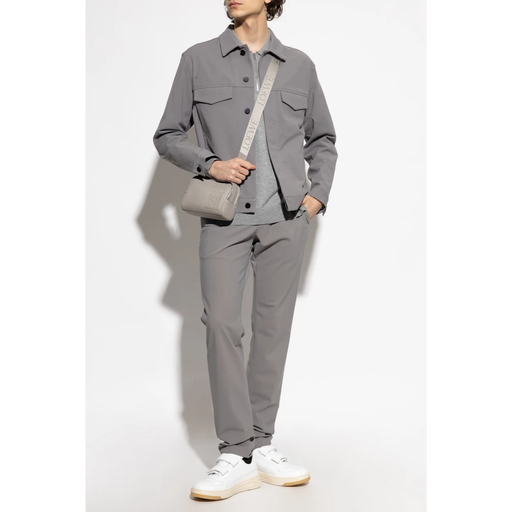 Theory Lange mouw polo Gray Heren