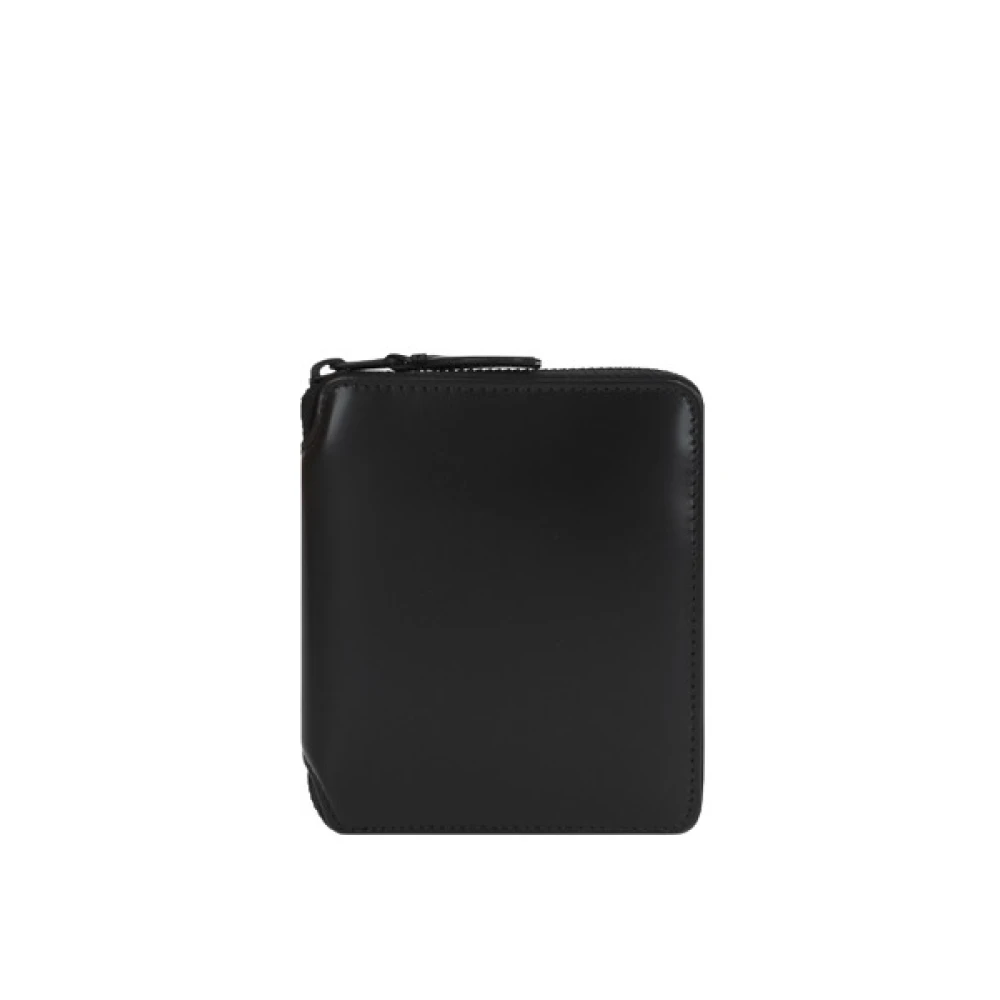 Comme des Garçons Zwarte Leren Ritsportemonnee Black Heren