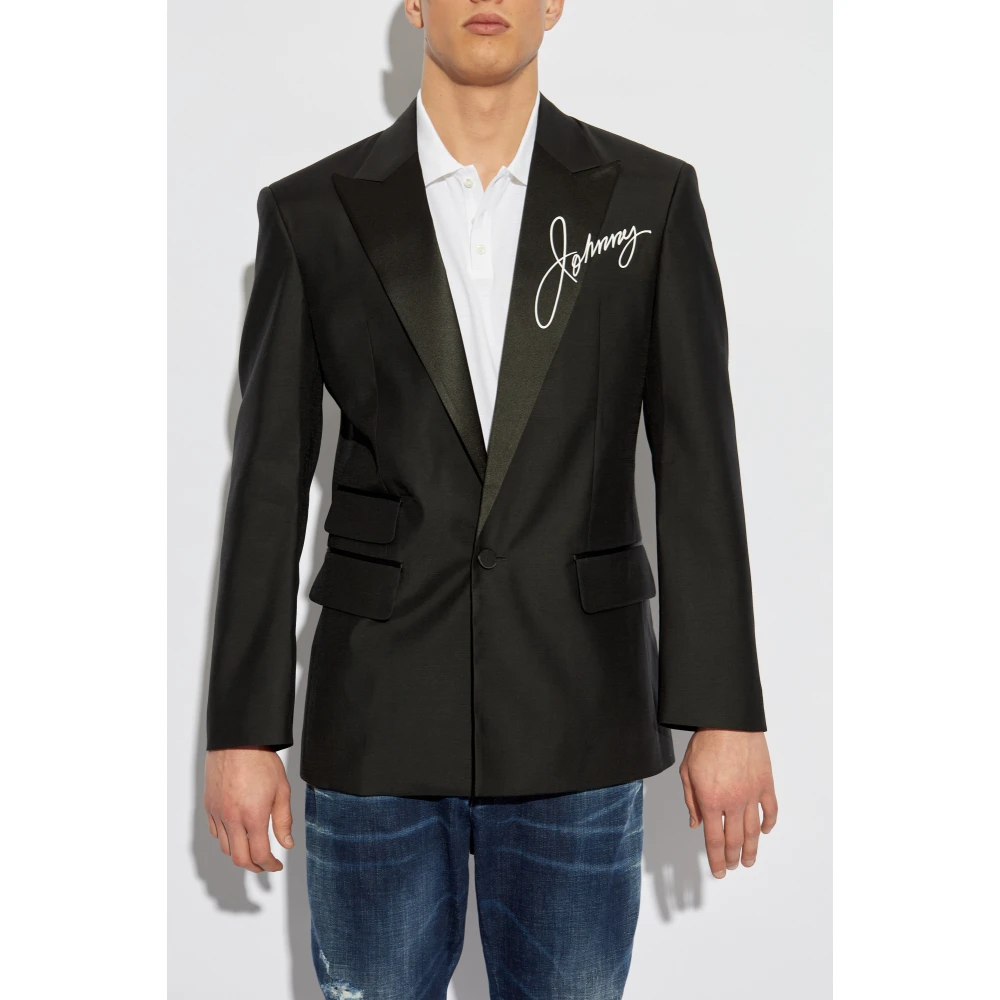 Dsquared2 Blazer met print Black Heren