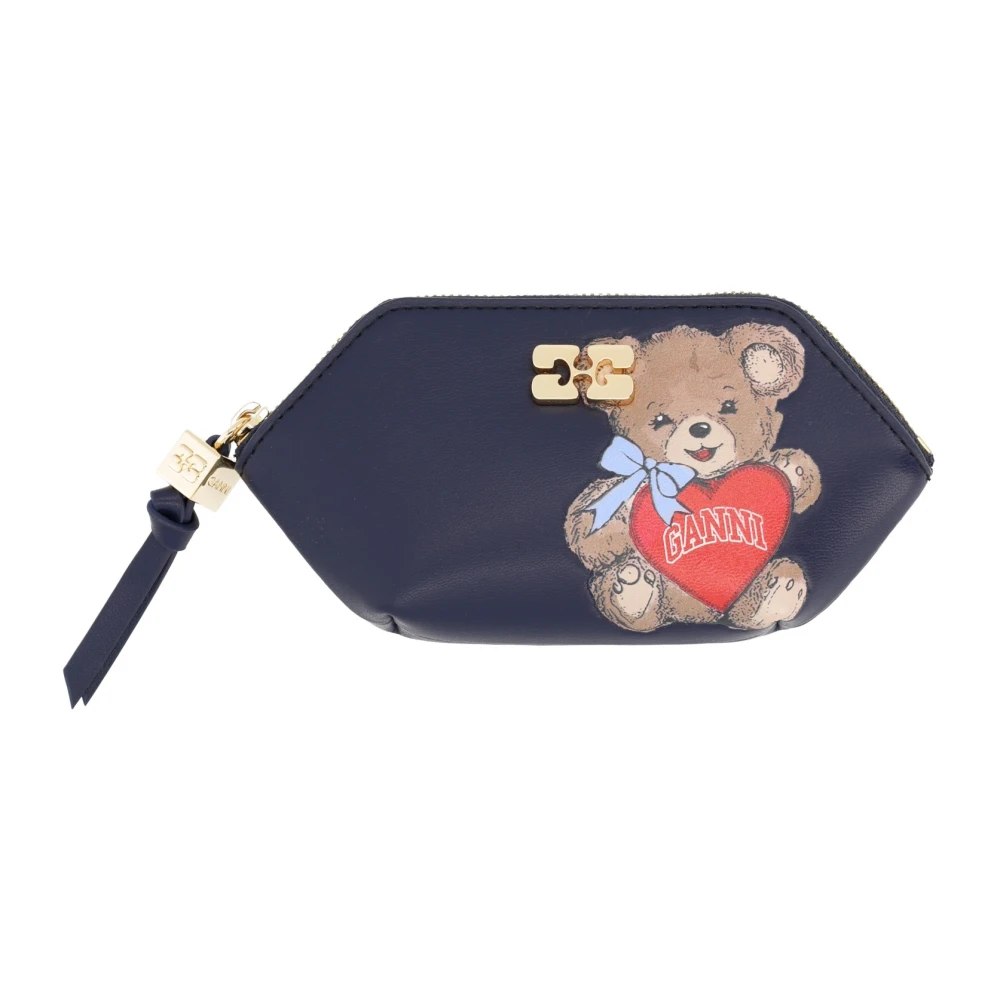 Ganni , Wallets & Cardholders, Female, Black, One Size, Bou Card Holder With Bear