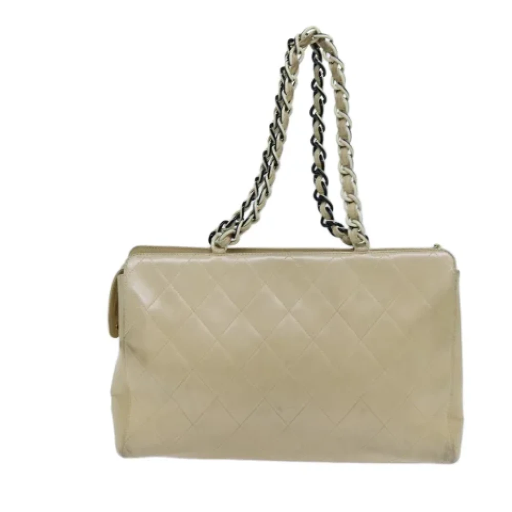 Chanel Vintage Pre-owned Leather totes Beige Dames